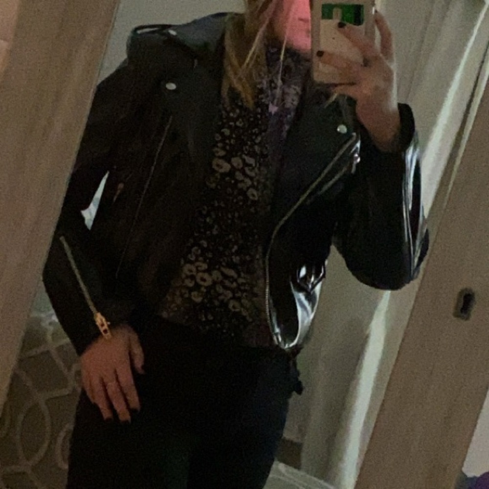 Blank NYC cropped faux leather jacket